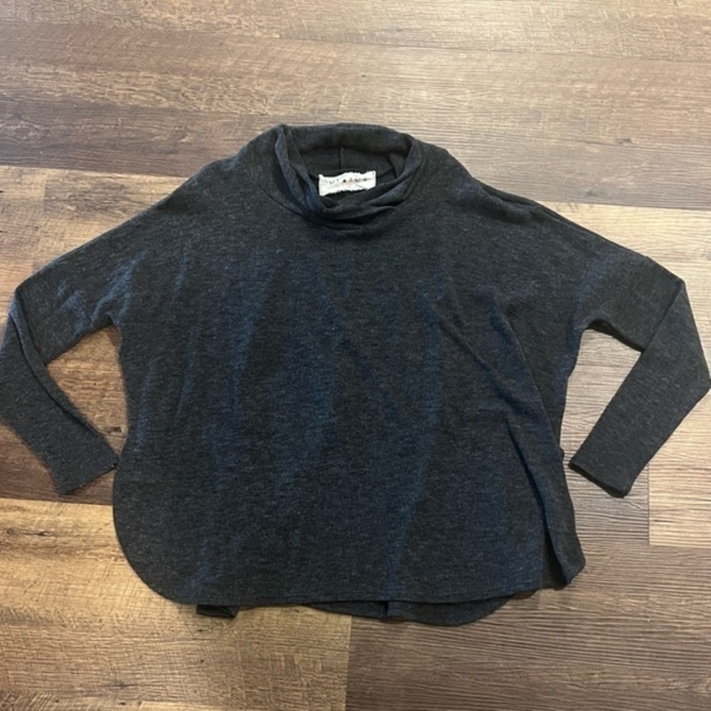 Hiatus cowl neck sweater‎ womens size extra small dark gray oversized fit